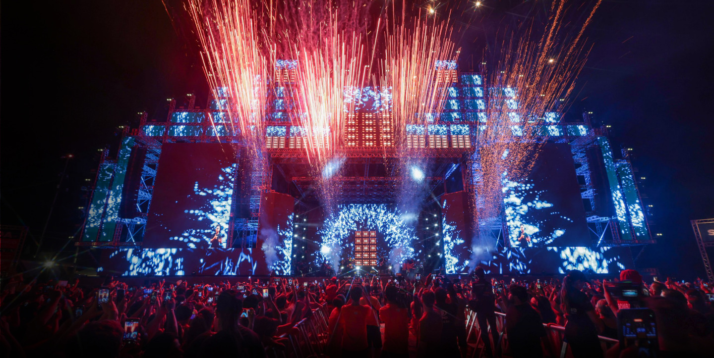 Painéis de LED em palco de show