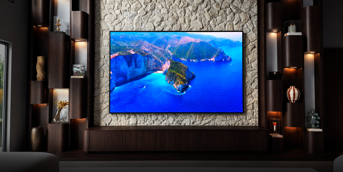 Painel de LED em sala residencial